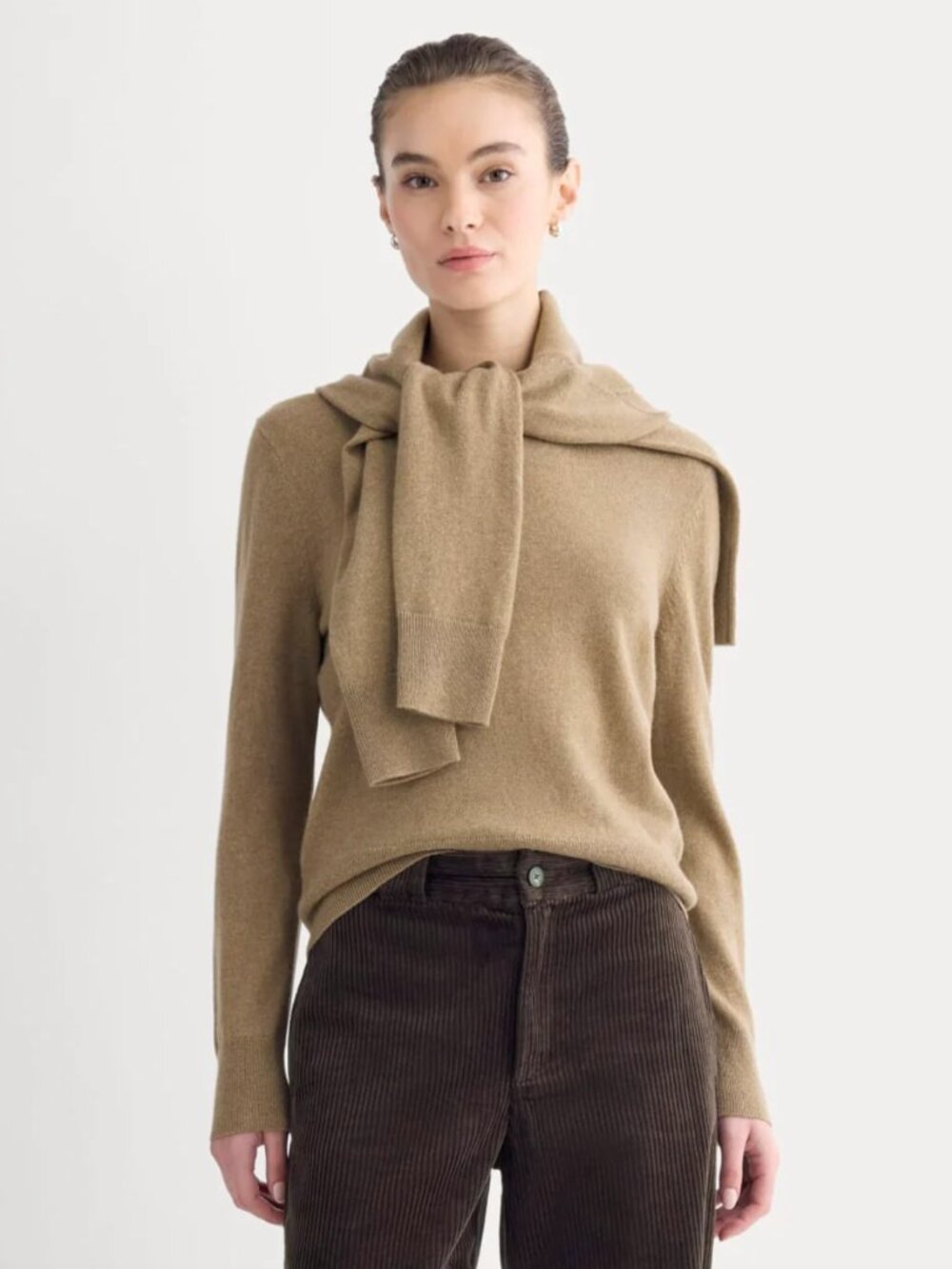 Everlane Cashmere Crewneck Sweater in Camel Brown Size S